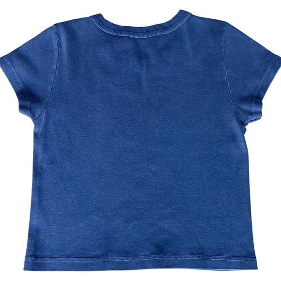 💖 5 for $25 💖 Brandy Melville Blue Gray Graphic Cotton Top– One Size (Fits XS/S) - Picture 3 of 7